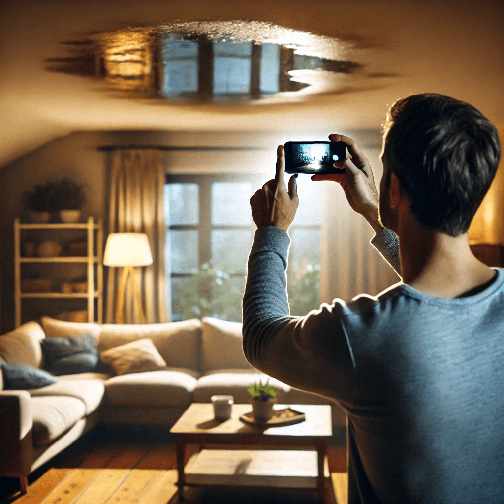 A room being scanned.