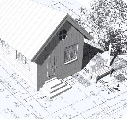 A 3D render of a house from the outside